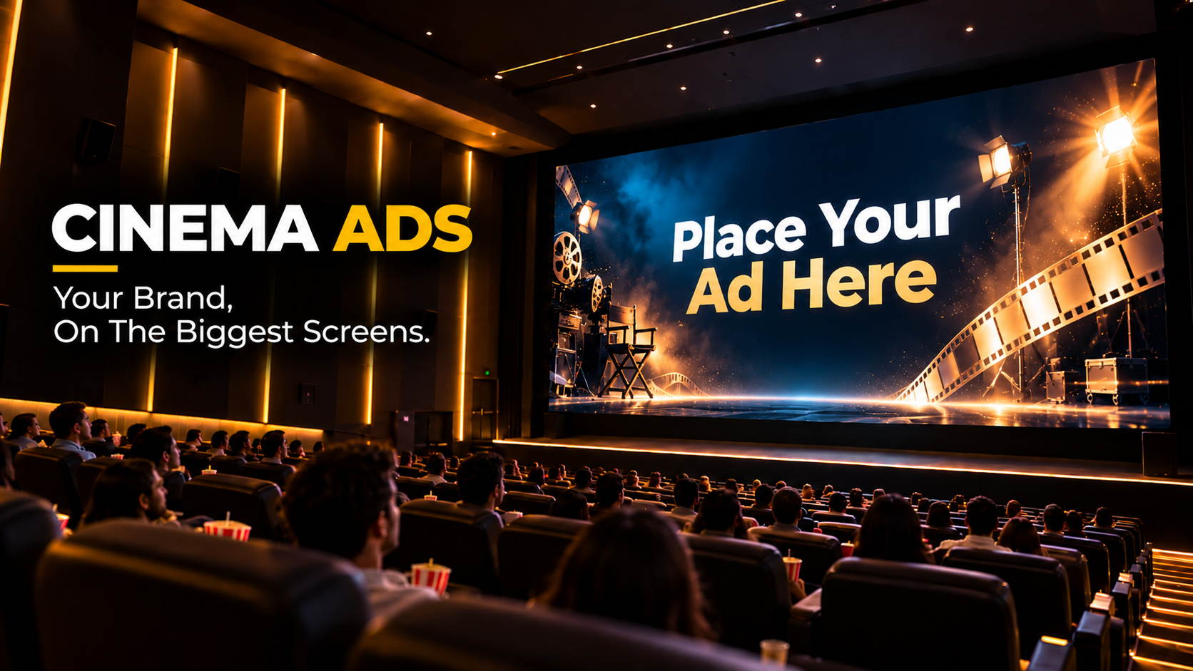 Cinema advertising campaign in a premium movie theatre
